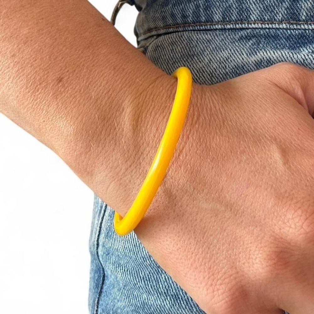 Vintage Skinny Yellow bangle bracelet